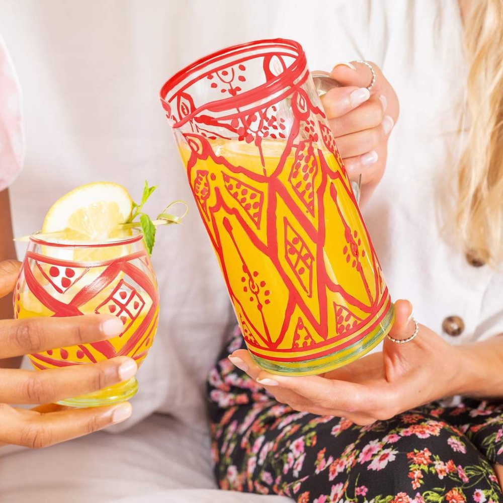 Beldi Glass Cocktail Carafe and Cocktail Glass